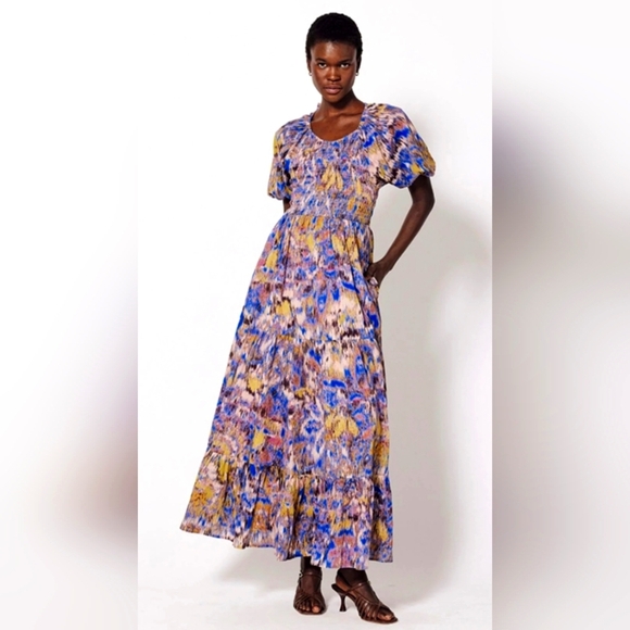 Cleobella Artistic Keely Smocked Midi Dress - Picture 1 of 8